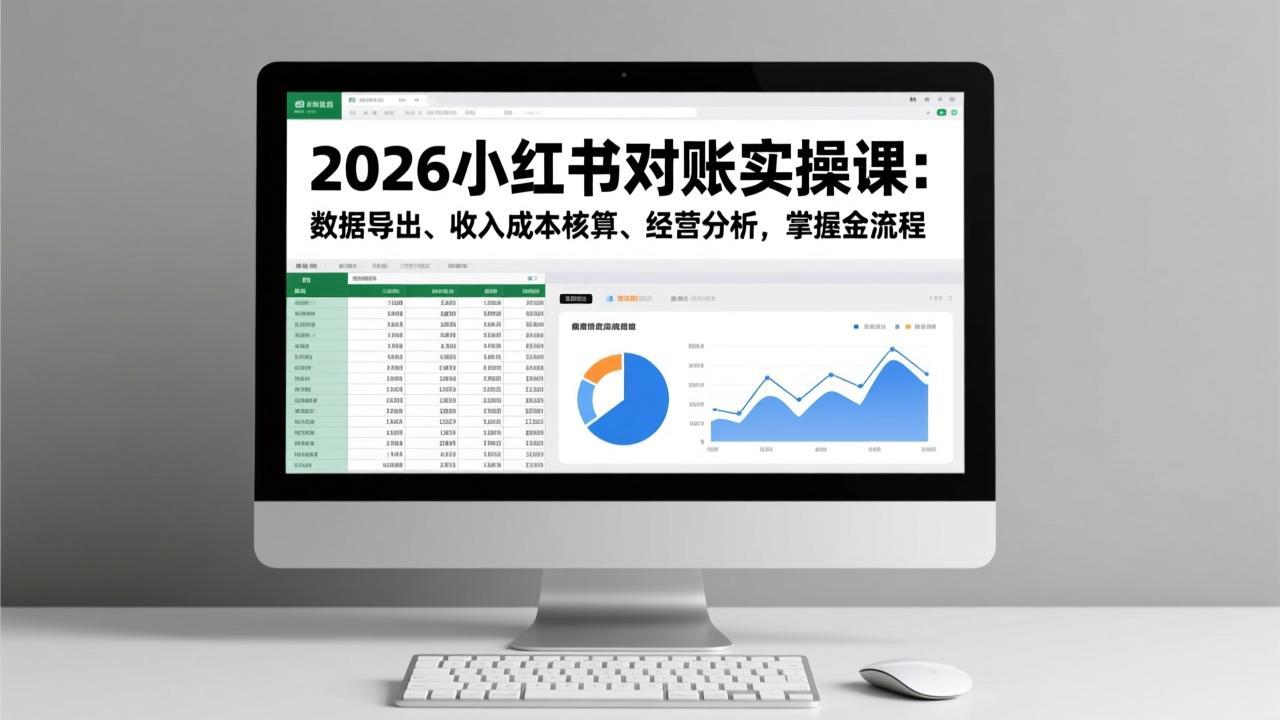 2026小红书对账实操课:数据导出、收入成本核算、经营分析,掌握全流程-桀创项目掘金社