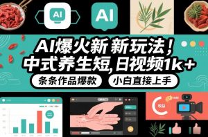 AI爆火新玩法，中式养生短视频，日收益1k+条条作品爆款，小白直接上手，附详细教程-桀创项目掘金社