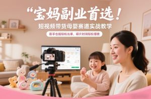 宝妈副业首选!短视频带货母婴赛道实战教学,新手也能轻松出单,碎片时间轻松增收-桀创项目掘金社