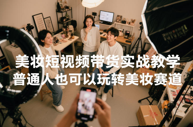 美妆短视频带货实战教学，普通人也可以玩转美妆赛道-桀创项目掘金社
