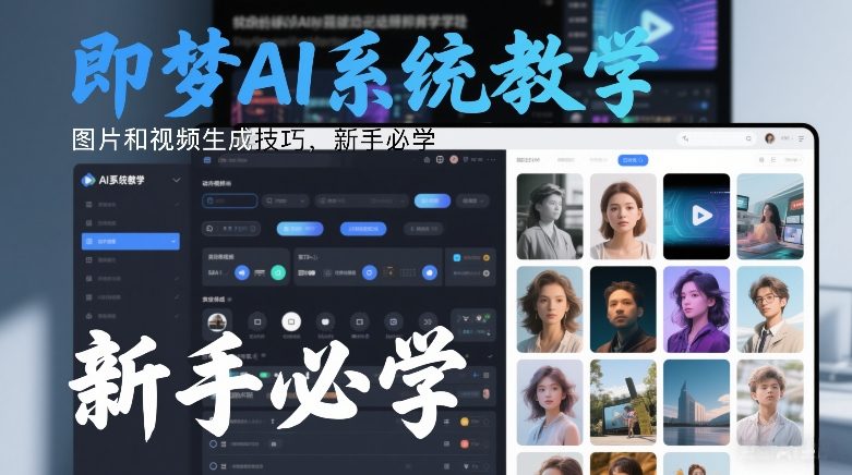 即梦AI系统教学,图片和视频生成技巧,新手必学-桀创项目掘金社