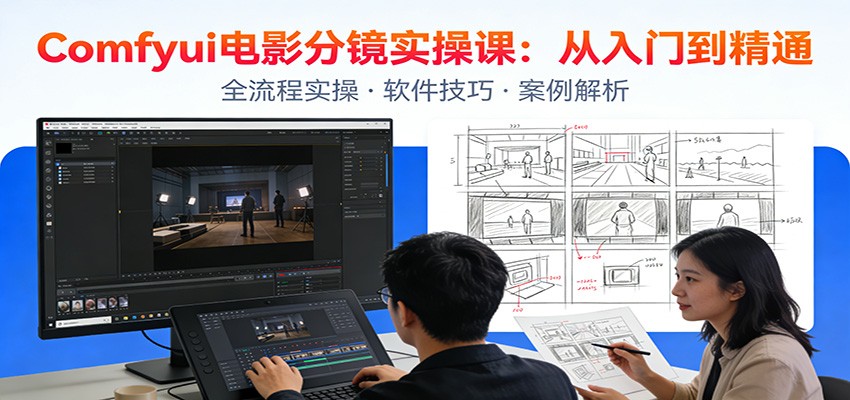 ComfyUI电影分镜实操课:分镜一致性,全流程AI视频制作,零基础也能做专业分镜-桀创项目掘金社