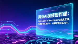 商业AI视频创作课：Veo 3/Sora 2/Nano Banana集成应用，构建自动化生产线，内容成本降低70%-桀创项目掘金社