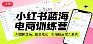 小红书蓝海电商训练营:AI虚拟选品,批量笔记,打造睡后收入系统-桀创项目掘金社