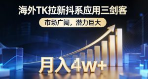 海外TK拉新抖系应用三剑客，市场广阔，潜力巨大，月入1w+-桀创项目掘金社