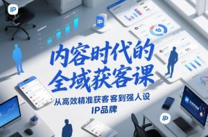 内容时代的全域获客课，从高效精准获客到强人设IP品牌-桀创项目掘金社