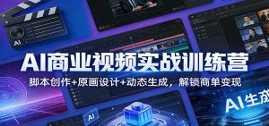 AI商业视频实战训练营：脚本创作+原画设计+动态生成，解锁商单变现-桀创项目掘金社
