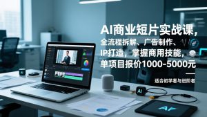 AI商业短片实战课，全流程拆解、广告制作、IP打造，掌握商用技能，单项目报价1000-5000元-桀创项目掘金社