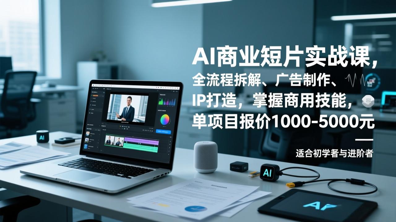 AI商业短片实战课,全流程拆解、广告制作、IP打造,掌握商用技能,单项目报价1000-5000元-桀创项目掘金社