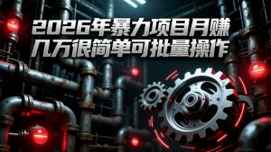 2026年暴力项目月赚几万很简单可批量操作，成本低，利润大-桀创项目掘金社