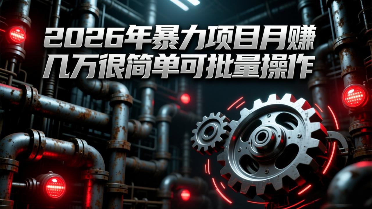 2026年暴力项目月赚几万很简单可批量操作，成本低，利润大-桀创项目掘金社