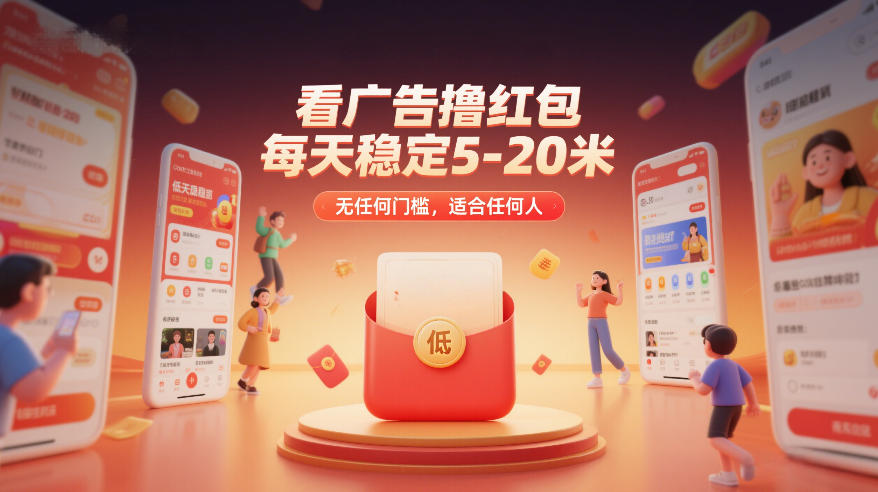 看广告撸红包,每天稳定5-20米,无任何门槛,适合任何人-桀创项目掘金社