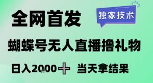 2026最新蝴蝶号无人直播掘金,独家技术,全网首发小白做了一个月收益3W,长期稳定可做【揭秘】-桀创项目掘金社