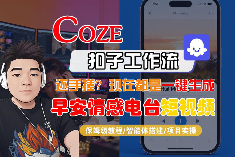 【Coze工作流搭建实操教程】【coze】早安情感电台日签视频还在手动做？用扣子工作流自动生成，省时90%-桀创项目掘金社
