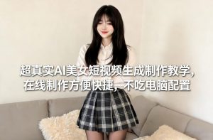 超真实AI美女短视频生成制作教学，在线制作方便快捷，不吃电脑配置，快速起号涨粉-桀创项目掘金社