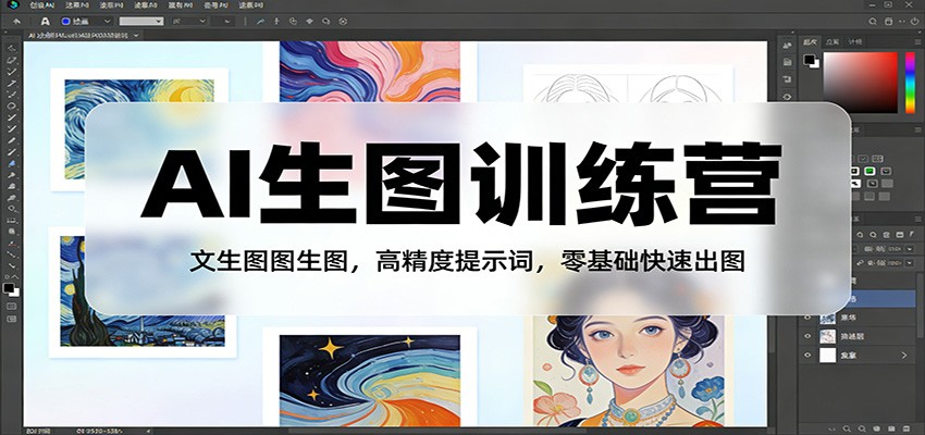 AI生图训练营：文生图图生图，高精度提示词，零基础快速出图-桀创项目掘金社