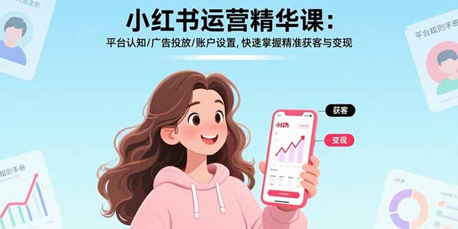 小红书运营精华课-更新:平台认知/广告投放/账户设置,快速掌握精准获客与变现-桀创项目掘金社