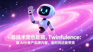 非技术党也能搞!Twinfluence:做 AI 分身产品牌内容,省时间还能带货-桀创项目掘金社