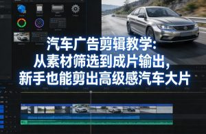 汽车广告剪辑教学：从素材筛选到成片输出，新手也能剪出高级感汽车大片-桀创项目掘金社