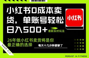 小红书0成本AI卖货，单账号轻松日入500+，完全托管AI，可矩阵放大-桀创项目掘金社