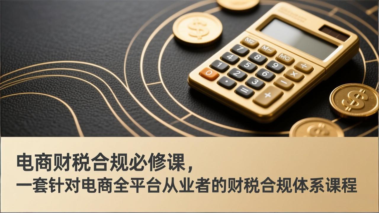 电商财税合规必修课，是一套针对电商全平台从业者的财税合规体系课程-桀创项目掘金社