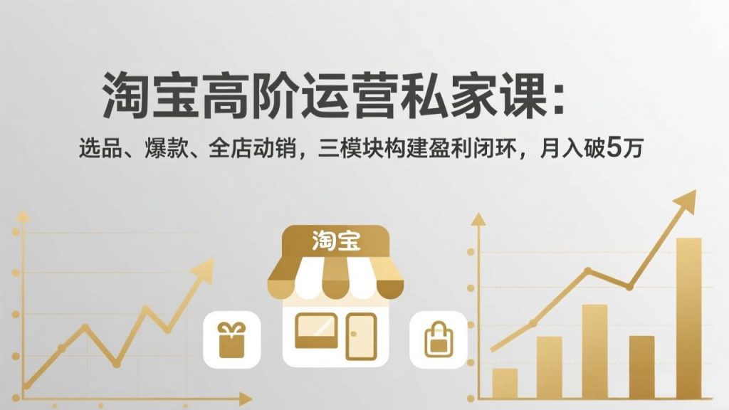 淘宝高阶运营私家课：选品、爆款、全店动销，三模块构建盈利闭环，月入破5万(更新26年2月-桀创项目掘金社