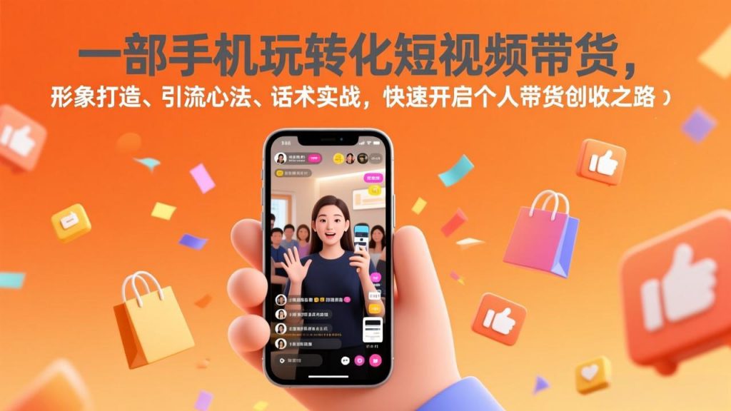 一部手机玩转化短视频带货，形象打造、引流心法、话术实战，快速开启个人带货创收之路-桀创项目掘金社