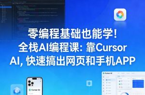零编程基础也能学!全栈AI编程课:靠Cursor AI,快速搞出网页和手机APP-桀创项目掘金社