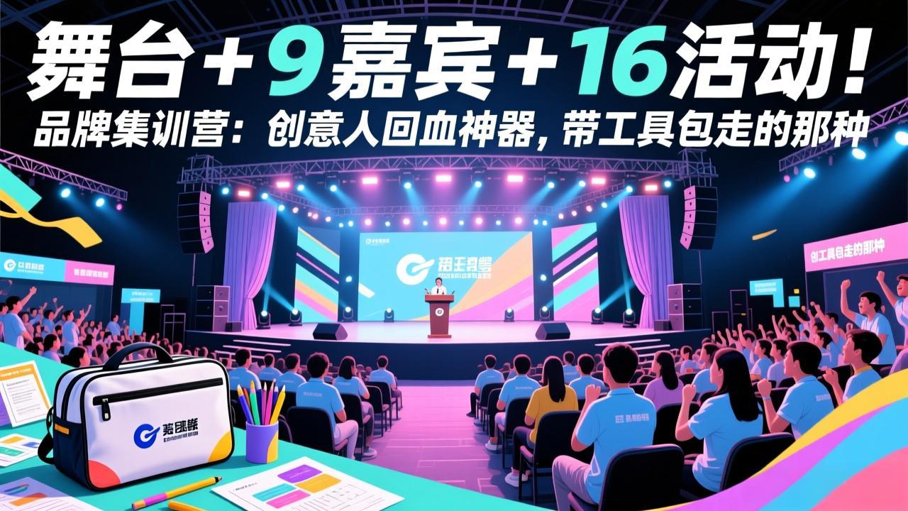 舞台 + 9 嘉宾 + 16 活动!品牌集训营:创意人回血神器,带工具包走的那种-桀创项目掘金社