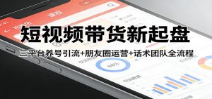 短视频带货新起盘:三平台养号引流+朋友圈运营+话术团队全流程-桀创项目掘金社