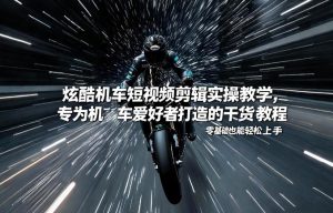 炫酷机车短视频剪辑实操教学，专为机车爱好者打造的干货教程，零基础也能轻松上手-桀创项目掘金社