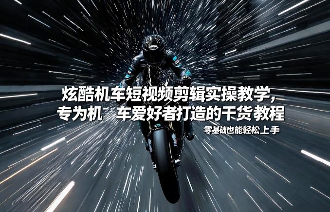 炫酷机车短视频剪辑实操教学，专为机车爱好者打造的干货教程，零基础也能轻松上手-桀创项目掘金社