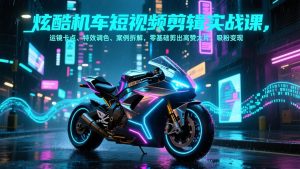 炫酷机车短视频剪辑实战课，运镜卡点、特效调色、案例拆解，零基础剪出高赞大片，吸粉变现-桀创项目掘金社