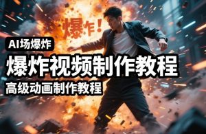 AI场景爆炸视频制作教程,利用人物实拍视频制作出高级的动画特效-桀创项目掘金社