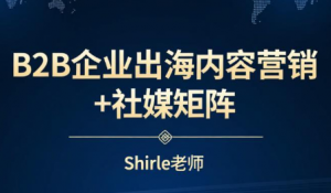 shirle老师·B2B企业出海内容营销+社媒矩阵-桀创项目掘金社