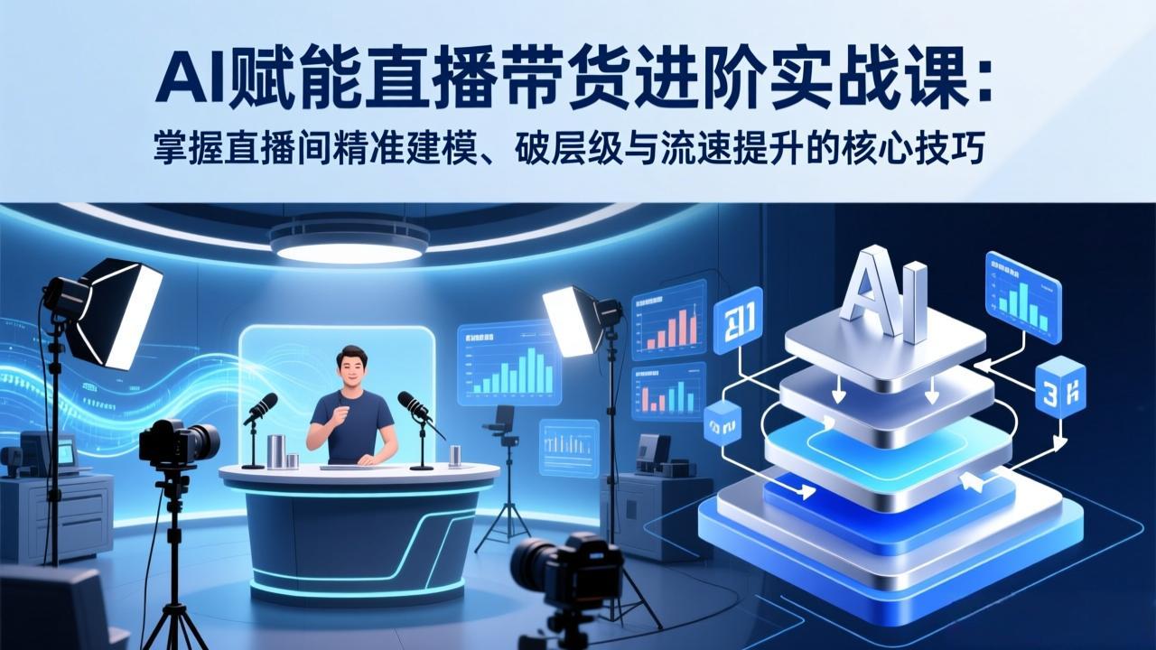 AI赋能直播带货进阶实战课：掌握直播间精准建模、破层级与流速提升的核心技巧-桀创项目掘金社