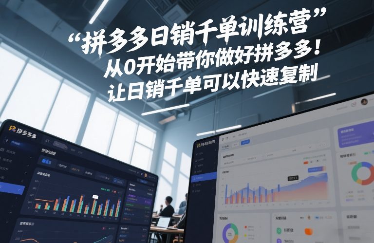 拼多多日销千单训练营，从0开始带你做好拼多多，让日销千单可以快速复制(更新26年2月)-桀创项目掘金社