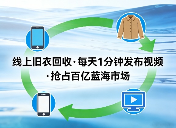 线上旧衣回收项目，我们给你提供视频，每天花一分钟发布视频，抢占百亿蓝海市场【揭秘】-桀创项目掘金社