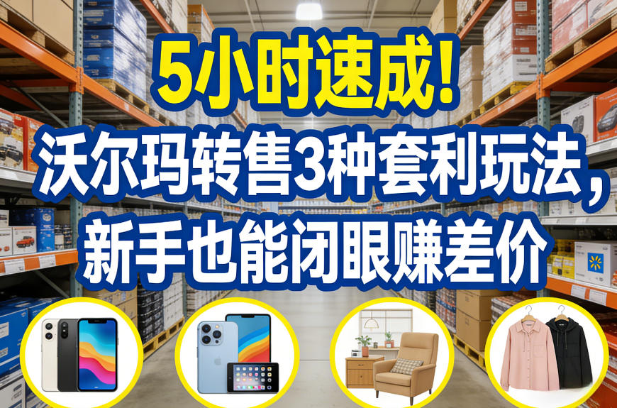 5小时速成!沃尔玛转售3种套利玩法,新手也能闭眼賺差价-桀创项目掘金社