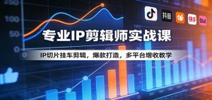 专业IP剪辑师实战课：IP切片挂车剪辑，爆款打造，多平台增收教学-桀创项目掘金社