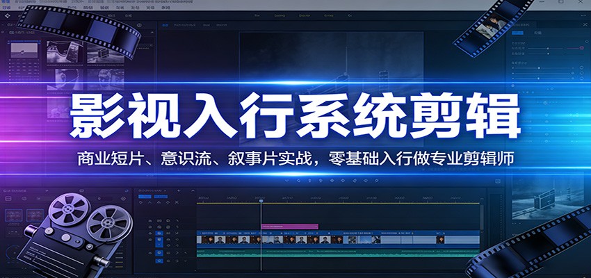 影视系统剪辑，商业短片、意识流、叙事片实战，零基础入行做专业剪辑师-桀创项目掘金社