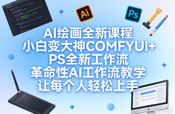 AI绘画全新课程，小白变大神COMFYUI+PS全新工作流，革命性AI工作流教学，让每个人轻松上手-桀创项目掘金社