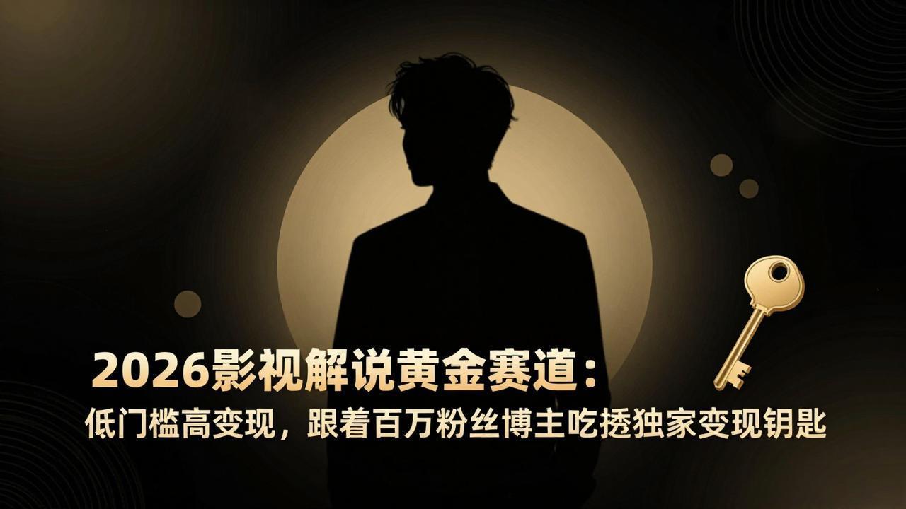 2026影视解说黄金赛道：低门槛高变现，跟着百万粉丝博主吃透独家变现钥匙-桀创项目掘金社