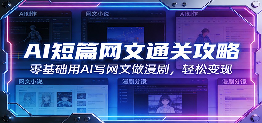 AI短篇网文通关攻略:零基础用AI写网文做漫剧,轻松变现-桀创项目掘金社