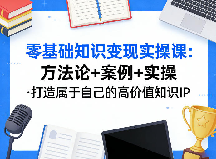零基础知识变现实操课，方法论+案例+实操，打造属于自己的高价值知识IP-桀创项目掘金社