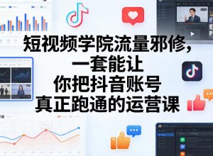短视频学院流量邪修,一套能让你把抖音账号真正跑通的运营课-桀创项目掘金社