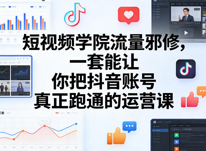 短视频学院流量邪修，一套能让你把抖音账号真正跑通的运营课-桀创项目掘金社