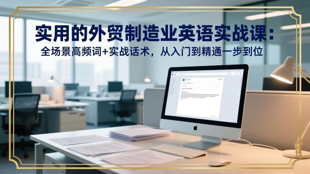 实用的外贸制造业英语实战课:全场景高频词+实战话术,从入门到精通一步到位-桀创项目掘金社