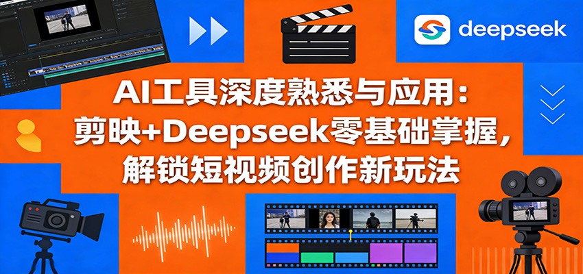 AI工具深度熟悉与应用：剪映+Deepseek零基础掌握，解锁短视频创作新玩法-桀创项目掘金社