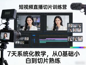 短视频直播切片训练营，7天系统化教学，从0基础小白到切片熟练-桀创项目掘金社